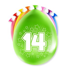 Happy party balloons - 14 jaar