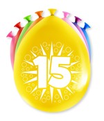 Happy party balloons - 15 jaar