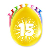 Happy party balloons - 15 jaar