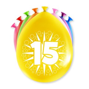 Happy party balloons - 15 jaar