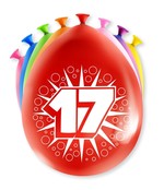 Happy party balloons - 17 jaar