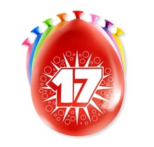 Happy party balloons - 17 jaar