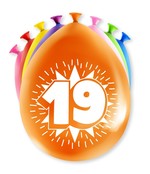 Happy party balloons - 19 jaar