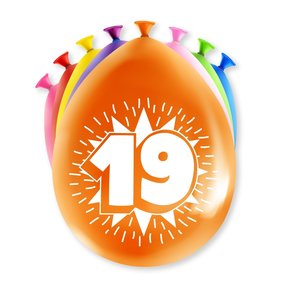 Happy party balloons - 19 jaar