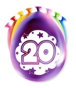 Happy party balloons - 20 jaar