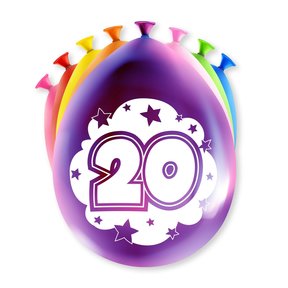Happy party balloons - 20 jaar