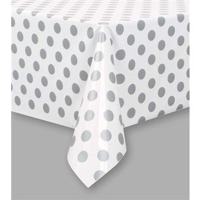 Tafelkleed Silver Dots 137x274cm