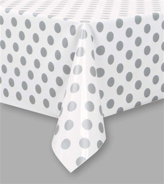 Tafelkleed Silver Dots 137x274cm