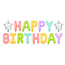 Party Deco Folieballon Happy Birthday gemixte kleuren, leeg 395 x 35 cm