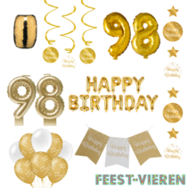 98 jaar Verjaardag Versiering Pakket Gold