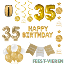 35 jaar Verjaardag Versiering Pakket Gold