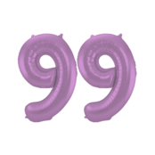Folieballon 99 jaar metallic paars 86cm