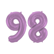 Folieballon 98 jaar metallic paars 86cm
