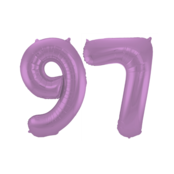 Folieballon 97 jaar metallic paars 86cm