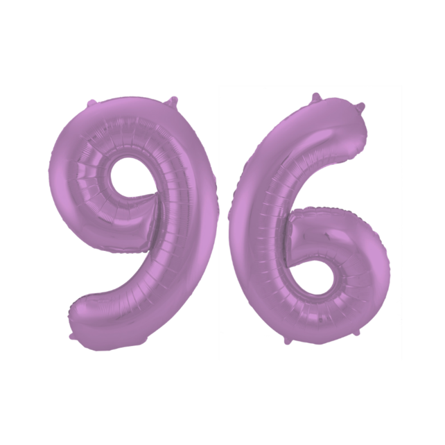 Folieballon 96 jaar metallic paars 86cm