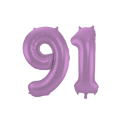 Folieballon 91 jaar metallic paars 86cm