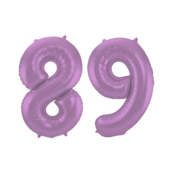 Folieballon 89 jaar metallic paars 86cm
