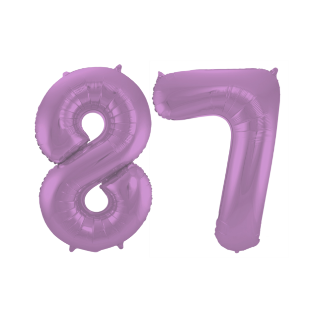 Folieballon 87 jaar metallic paars 86cm