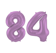 Folieballon 84 jaar metallic paars 86cm