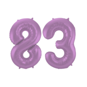 Folieballon 83 jaar metallic paars 86cm
