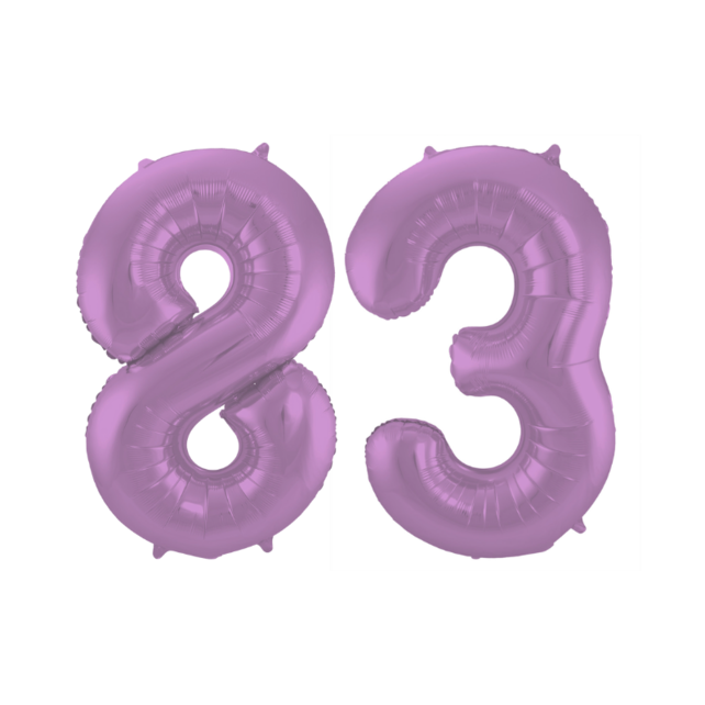 Folieballon 83 jaar metallic paars 86cm