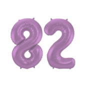 Folieballon 82 jaar metallic paars 86cm