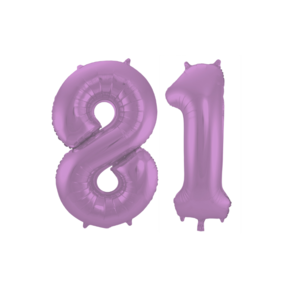 Folieballon 81 jaar metallic paars 86cm