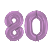 Folieballon 80 jaar metallic paars 86cm