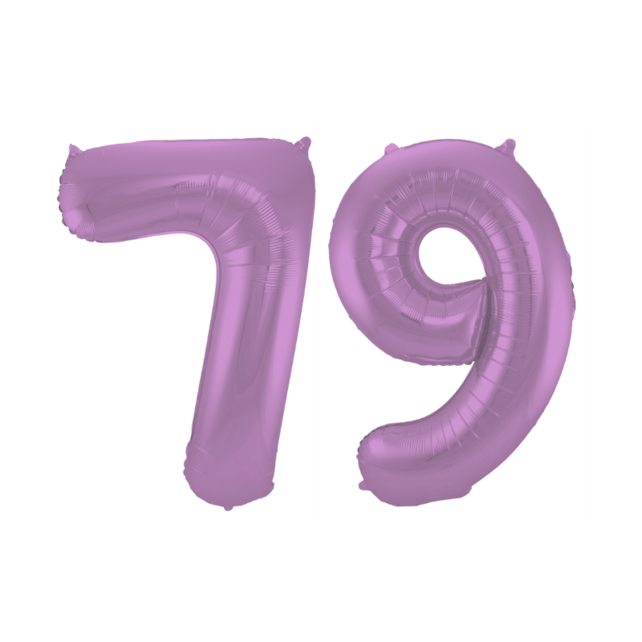 Folieballon 79 jaar metallic paars 86cm