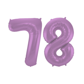 Folieballon 78 jaar metallic paars 86cm