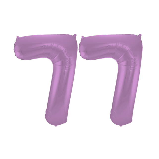 Folieballon 77 jaar metallic paars 86cm