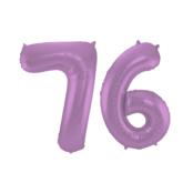 Folieballon 76 jaar metallic paars 86cm