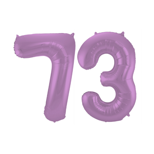 Folieballon 73 jaar metallic paars 86cm