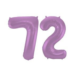 Folieballon 72 jaar metallic paars 86cm