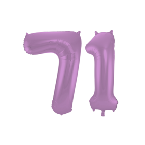 Folieballon 71 jaar metallic paars 86cm