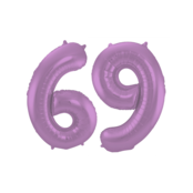 Folieballon 69 jaar metallic paars 86cm