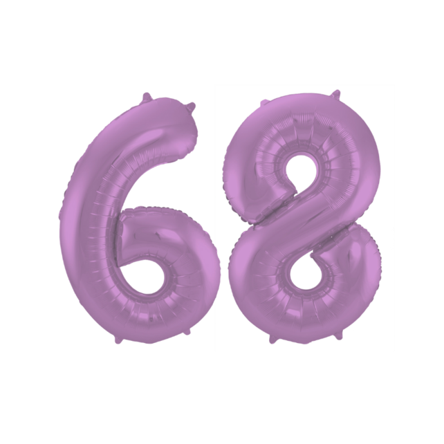 Folieballon 68 jaar metallic paars 86cm
