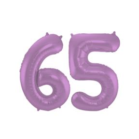 Folieballon 65 jaar metallic paars 86cm
