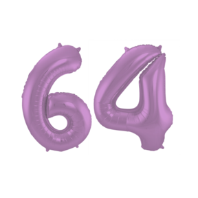Folieballon 64 jaar metallic paars 86cm