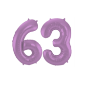 Folieballon 63 jaar metallic paars 86cm Folieballon 63 jaar metallic paars 86cm