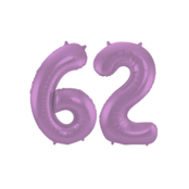 Folieballon 62 jaar metallic paars 86cm
