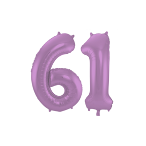 Folieballon 61 jaar metallic paars 86cm