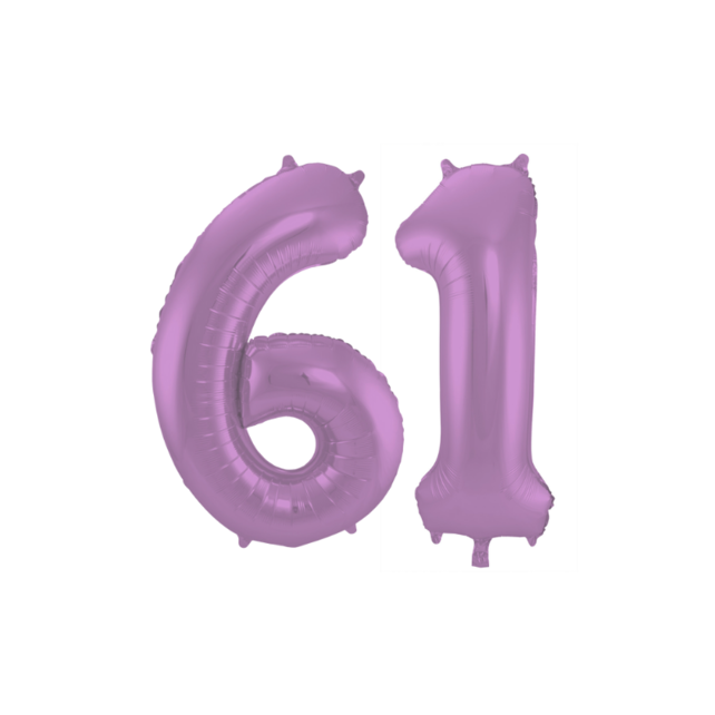 Folieballon 61 jaar metallic paars 86cm Folieballon 61 jaar metallic paars 86cm