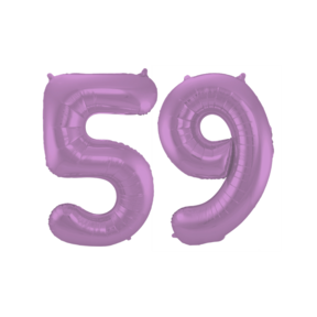 Folieballon 59 jaar metallic paars 86cm