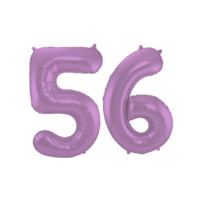 Folieballon 56 jaar metallic paars 86cm