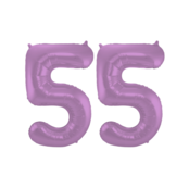 Folieballon 55 jaar metallic paars 86cm