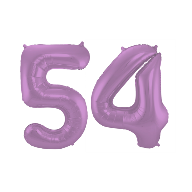 Folieballon 54 jaar metallic paars 86cm