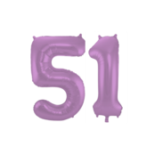 Folieballon 51 jaar metallic paars 86cm