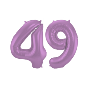 Folieballon 49 jaar metallic paars 86cm