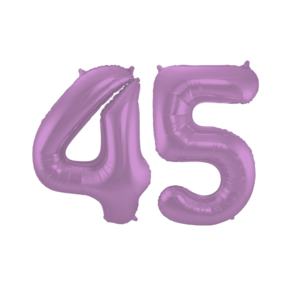 Folieballon 45 jaar metallic paars 86cm